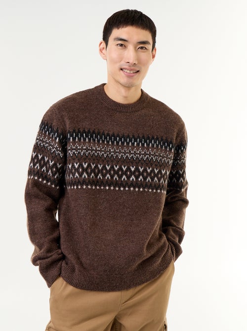 Pull en maille grosse jauge - Noël - Kiabi
