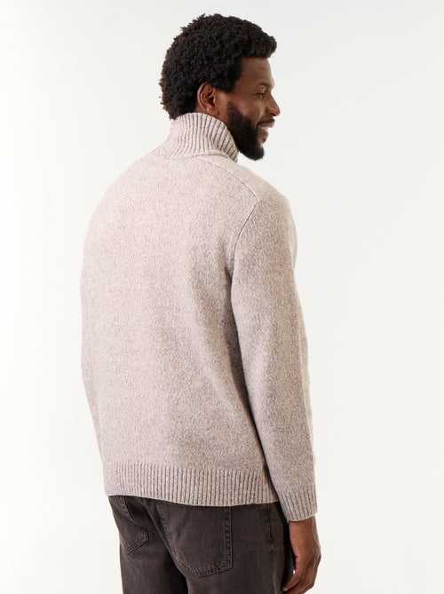 Pull en maille grosse jauge à col montant - Kiabi