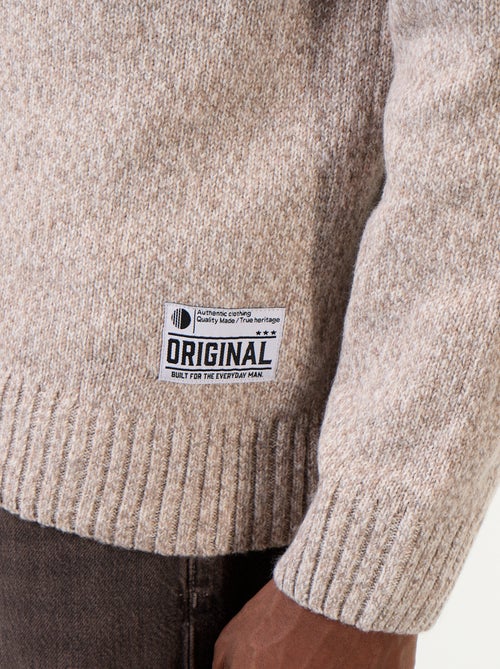 Pull en maille grosse jauge à col montant - Kiabi