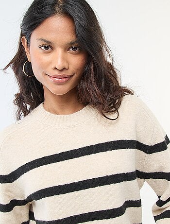 Pull en maille grosse jauge à col rond