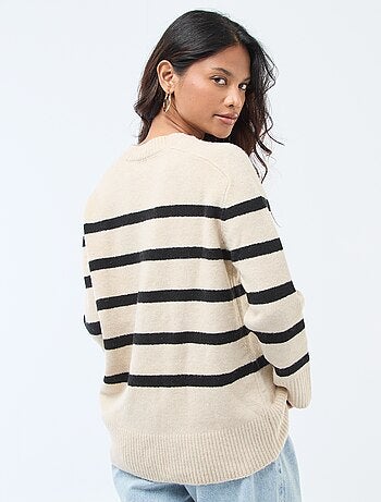 Pull en maille grosse jauge à col rond