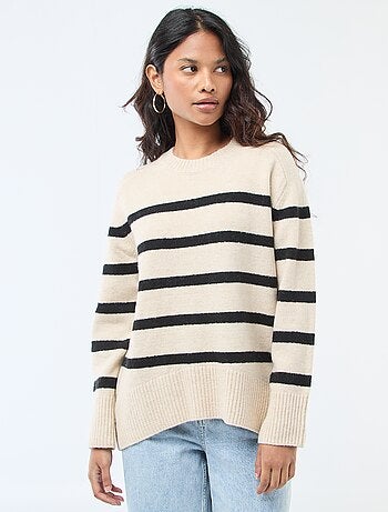 Pull en maille grosse jauge à col rond