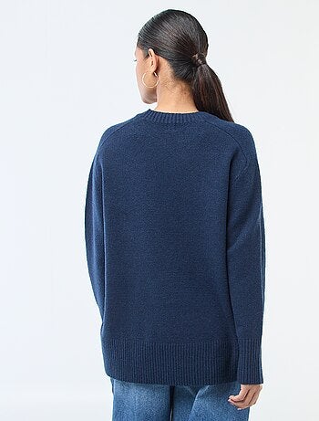 Pull en maille grosse jauge à col rond