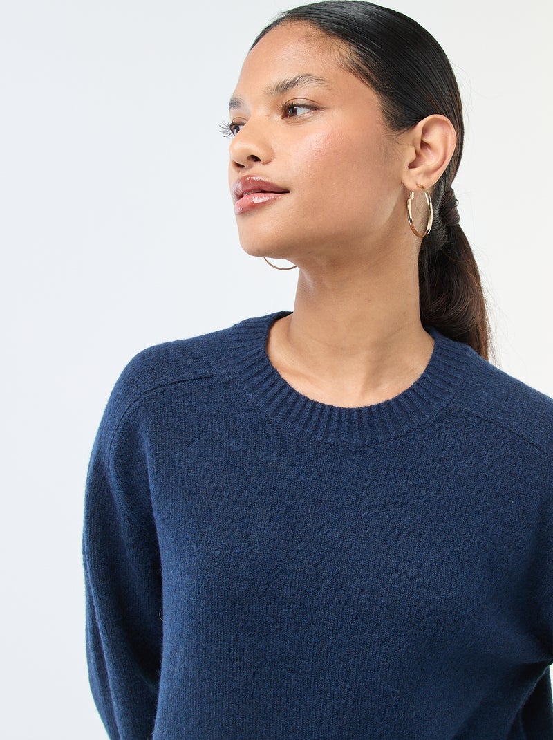 Pull ample col v Bleu I code - Femme | Place des Tendances