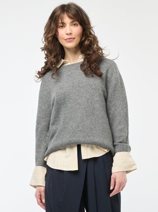 Pull en maille grosse jauge à col rond