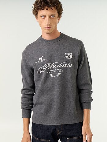 Pull en maille grosse jauge à col rond
