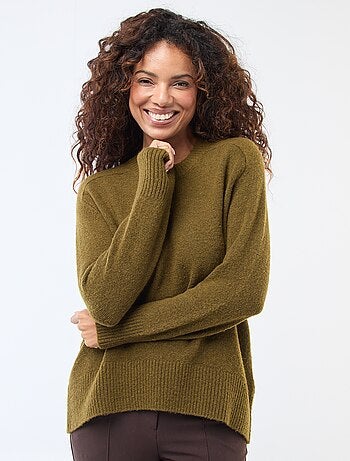 Pull en maille grosse jauge à col rond