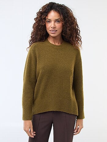 Pull en maille grosse jauge à col rond