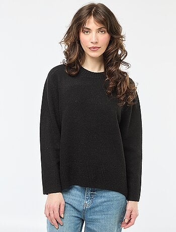 Pull en maille grosse jauge à col rond