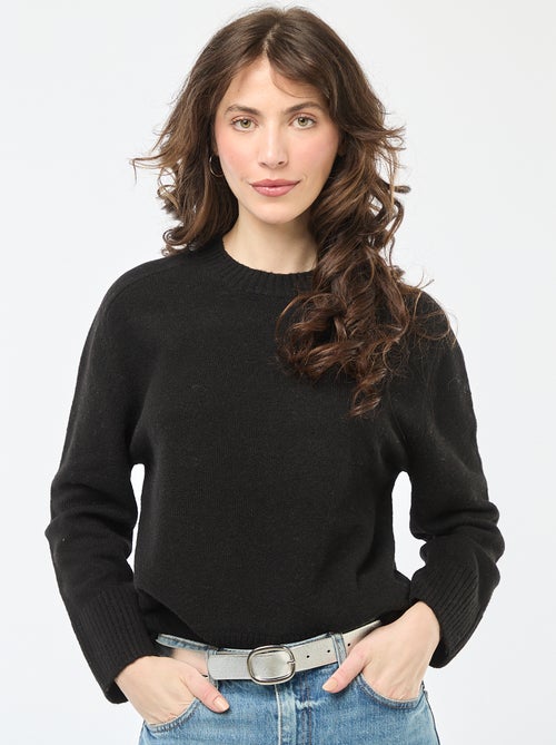 Pull en maille grosse jauge à col rond - Kiabi