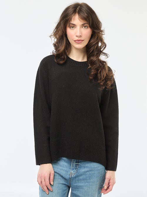 Pull en maille grosse jauge à col rond - Kiabi