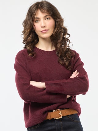 Pull en maille grosse jauge à col rond