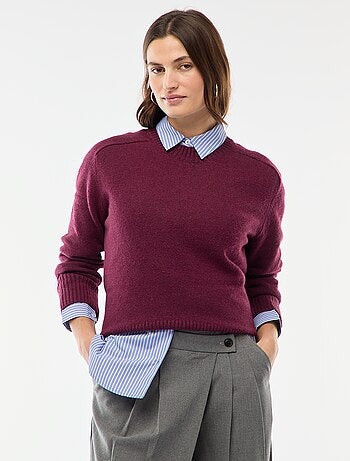 Pull en maille grosse jauge à col rond