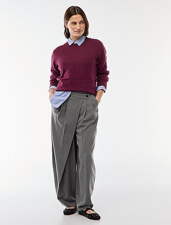 Pull en maille grosse jauge à col rond