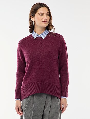 Pull en maille grosse jauge à col rond