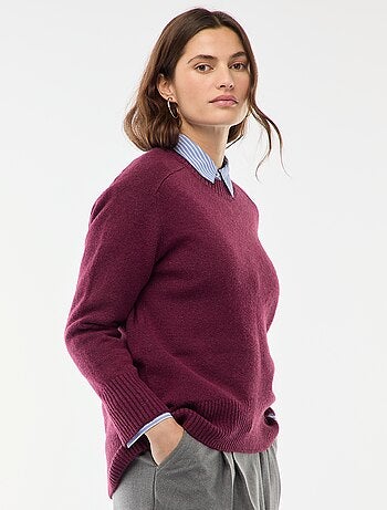 Pull en maille grosse jauge à col rond