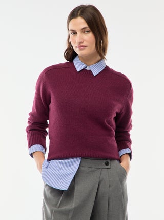 Pull en maille grosse jauge à col rond