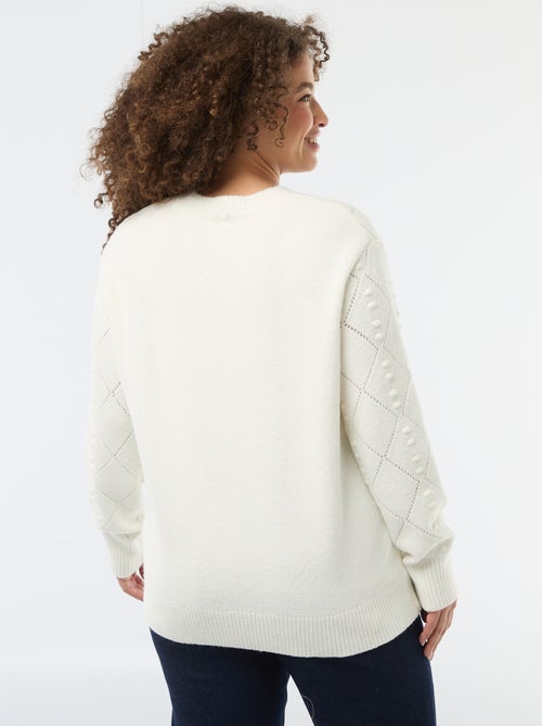 Pull en maille grosse jauge avec motif à 'cœur' - Kiabi