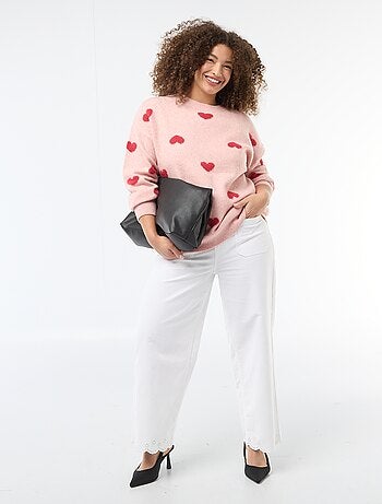 Pull en maille grosse jauge avec motif à 'cœur'
