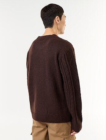 Pull en maille grosse jauge avec torsades - Noël