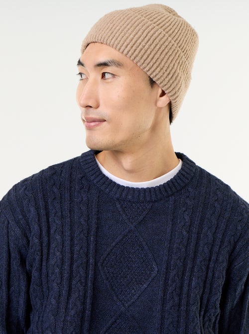 Pull en maille grosse jauge avec torsades - Kiabi