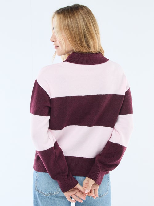 Pull en maille grosse jauge avec un col polo - Kiabi