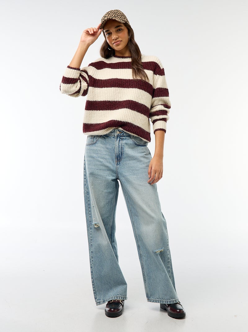 Pull en maille grosse jauge Beige - Kiabi