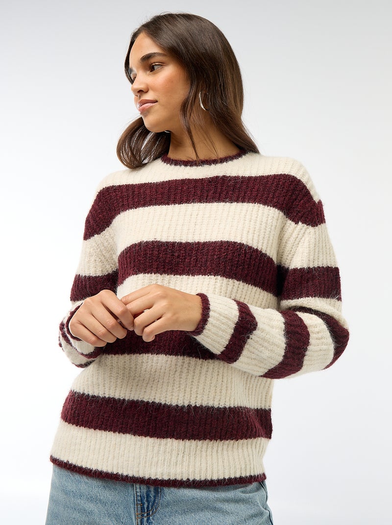 Pull en maille grosse jauge Beige - Kiabi