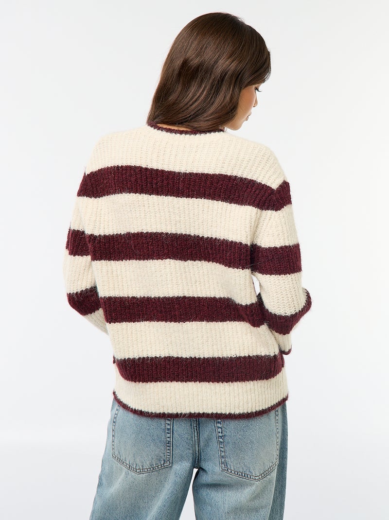 Pull en maille grosse jauge Beige - Kiabi