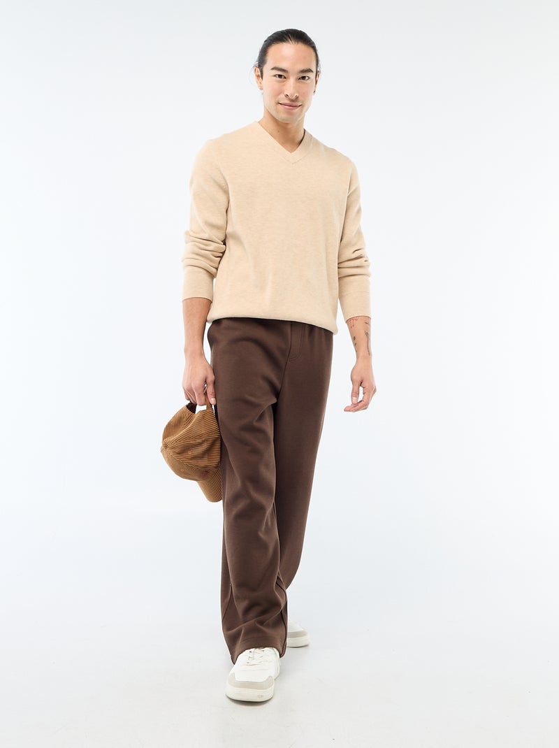 Pull en maille grosse jauge Beige - Kiabi