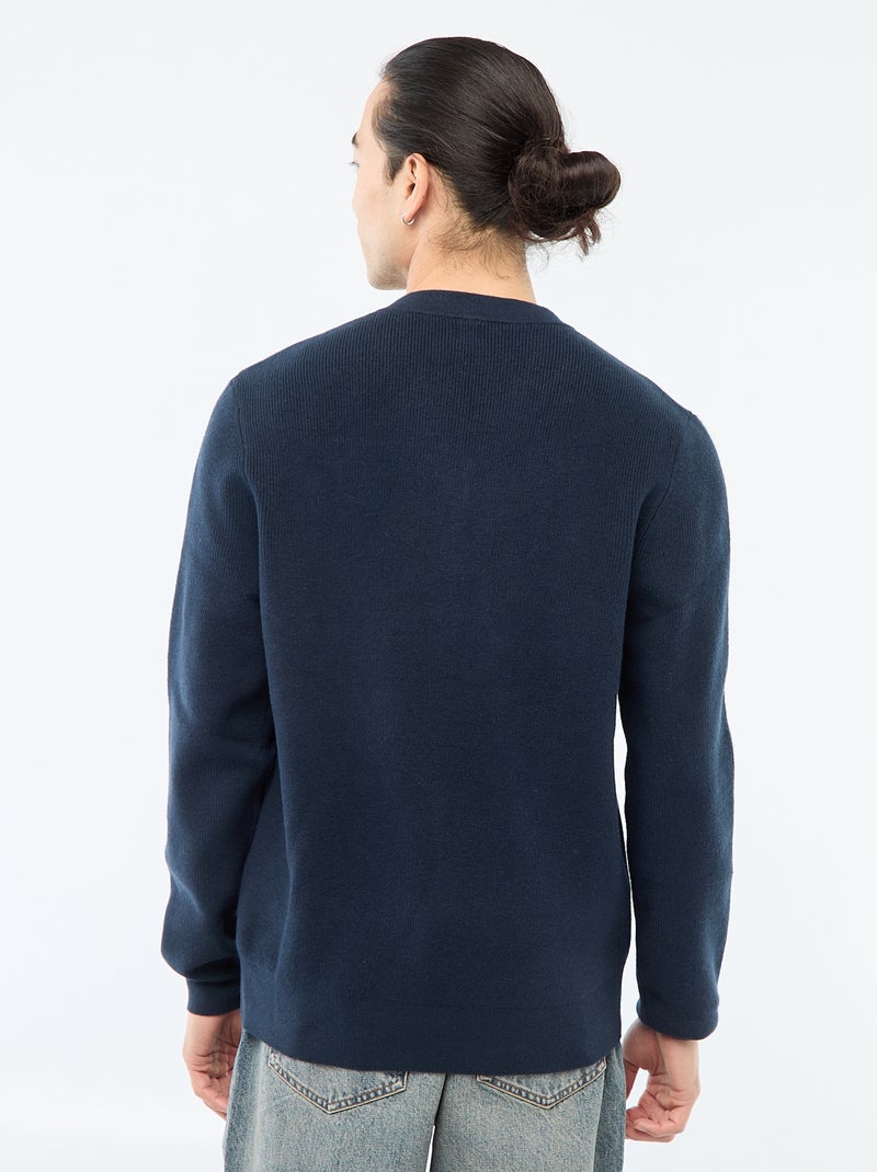 Pull en maille grosse jauge Bleu - Kiabi