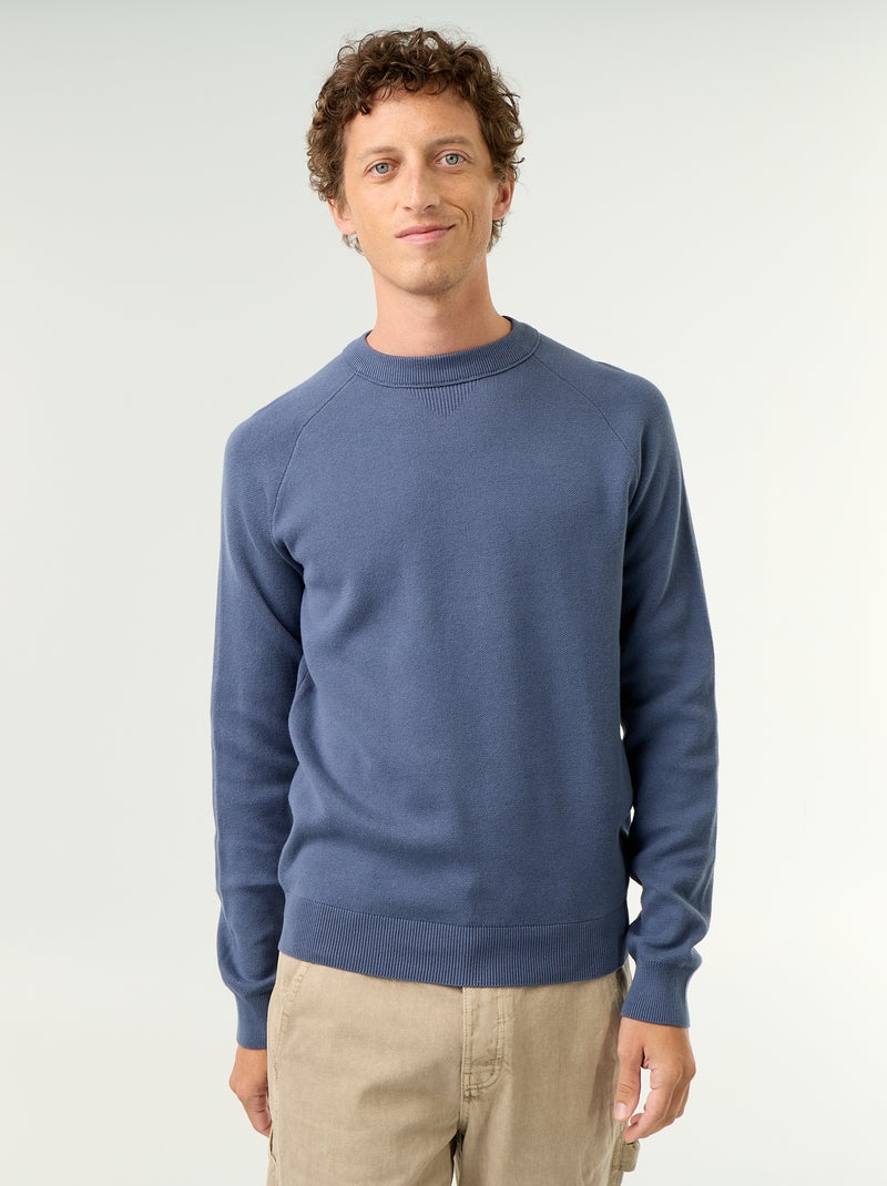 Pull en maille grosse jauge Bleu - Kiabi