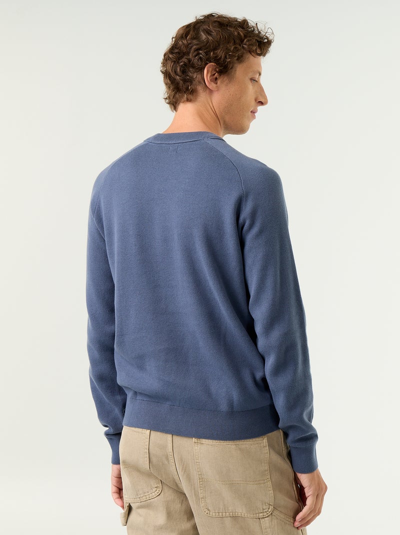 Pull en maille grosse jauge Bleu - Kiabi