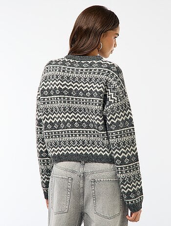 Pull en maille grosse jauge col rond