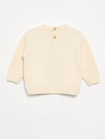 Pull en maille grosse jauge imprimé 'ourson'