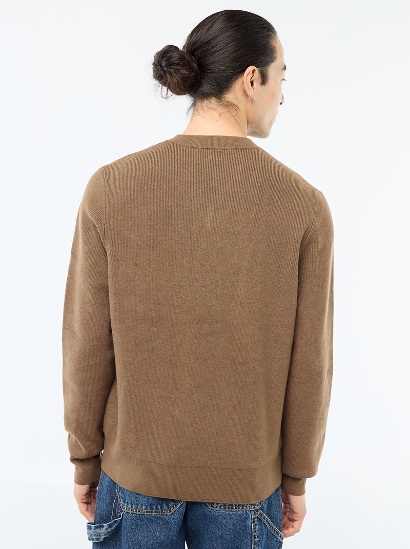 Pull en maille grosse jauge Marron - Kiabi