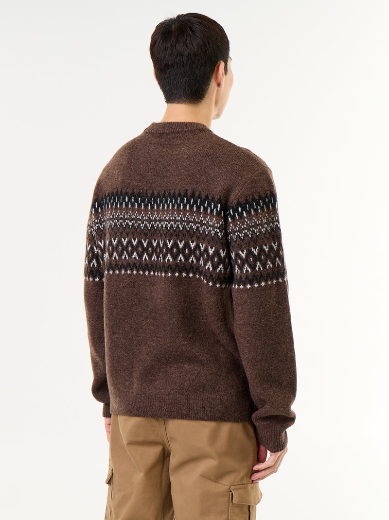Pull en maille grosse jauge Marron - Kiabi