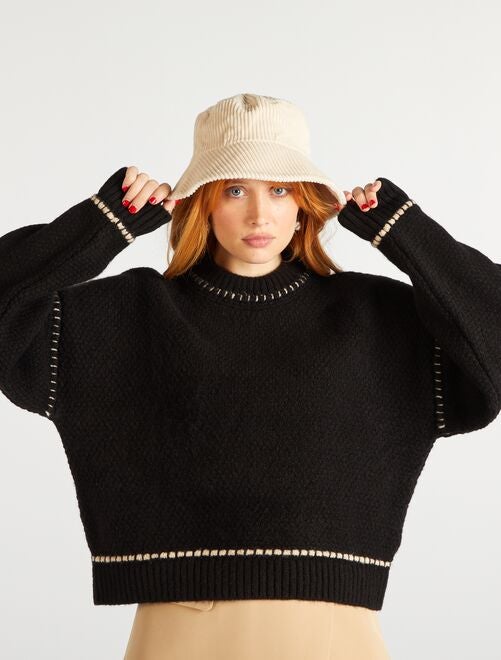 Pull En Maille KIABI - Taille L - Couleur Rouge/marron - Occasion TB