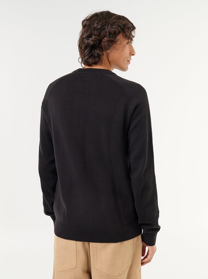 Pull en maille grosse jauge Noir - Kiabi