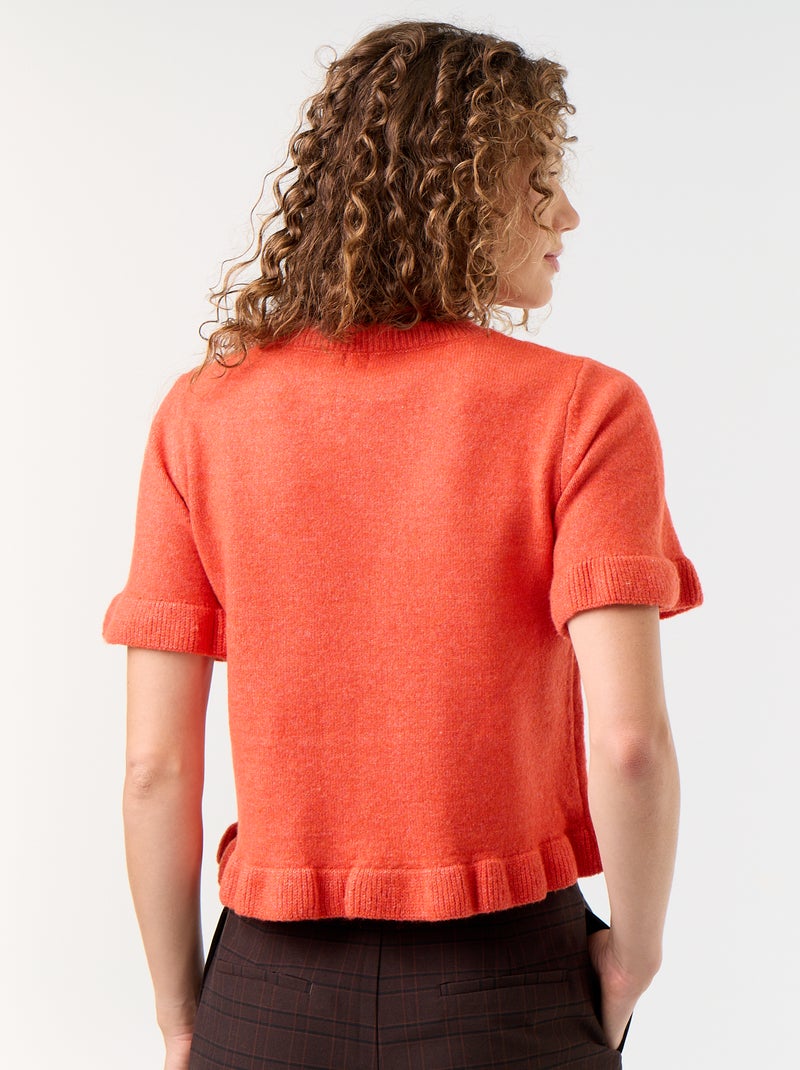 Pull en maille grosse jauge Rouge - Kiabi