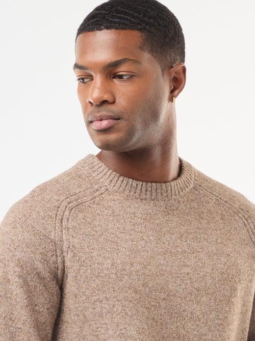 Pull en maille grosse jauge uni - Kiabi