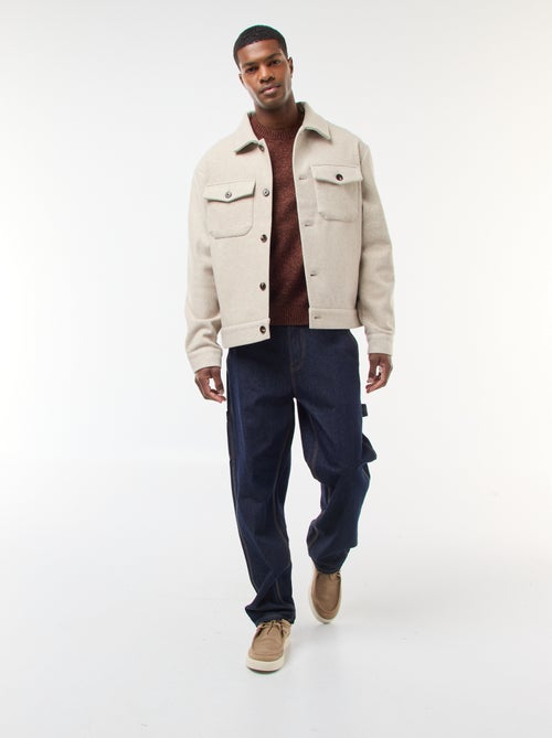 Pull en maille grosse jauge uni - Kiabi