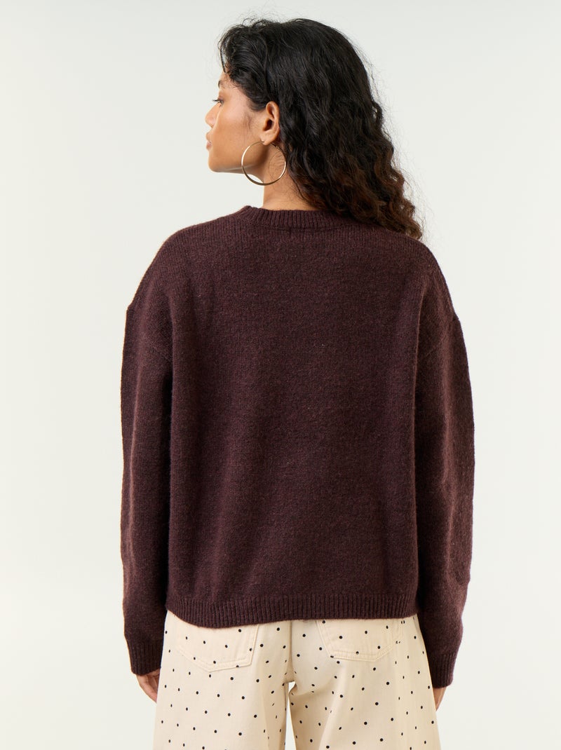 Pull en maille grosse jauge Violet - Kiabi