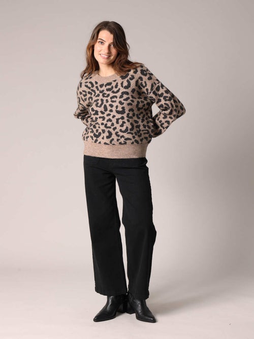Pull en maille imprimé léopard
 'Deeluxe' - Kiabi