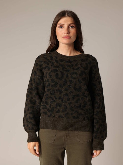 Pull en maille imprimé léopard
 'Deeluxe' - Kiabi