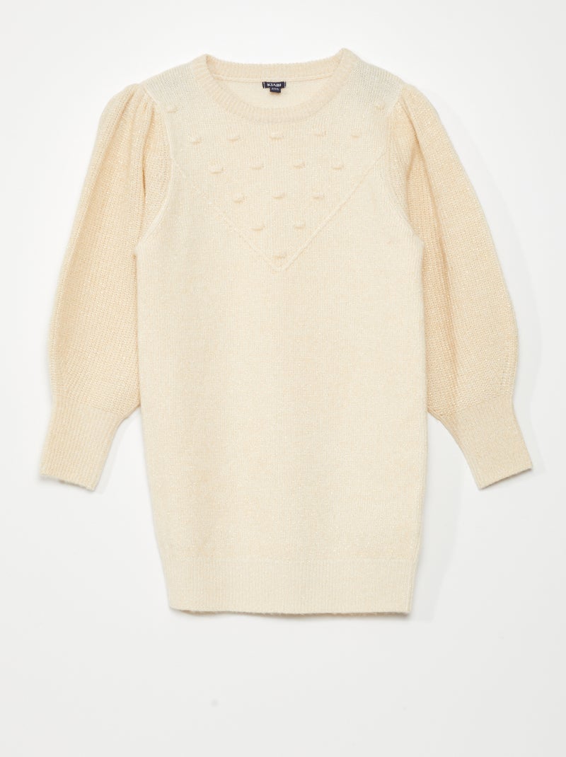Pull en maille irisée Ecru - Kiabi