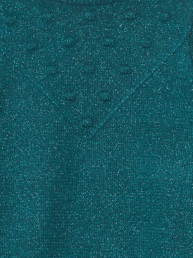 Pull en maille irisée vert - Kiabi