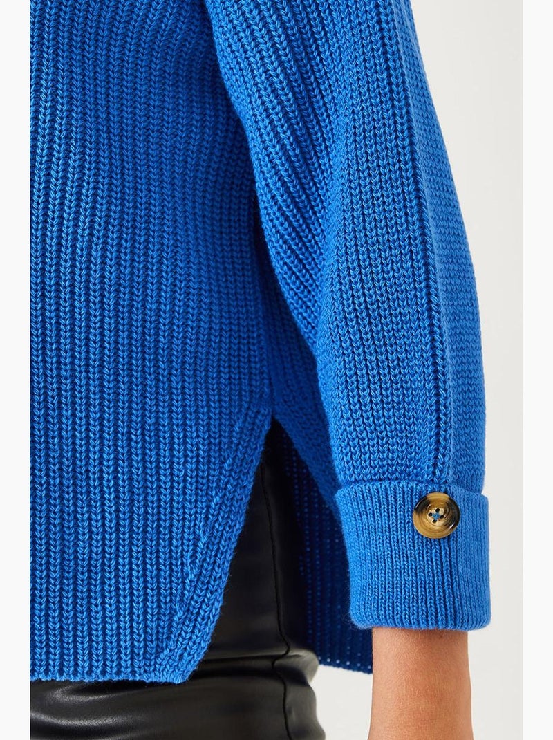 Pull en maille islandaise lucci Bleu électrique - Kiabi