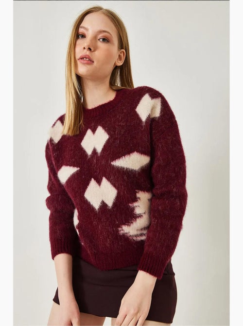 Pull en maille jacquard brossé lucci - Kiabi