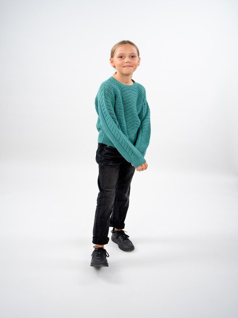 Pull en maille jacquard 'Deeluxe' Vert jade - Kiabi